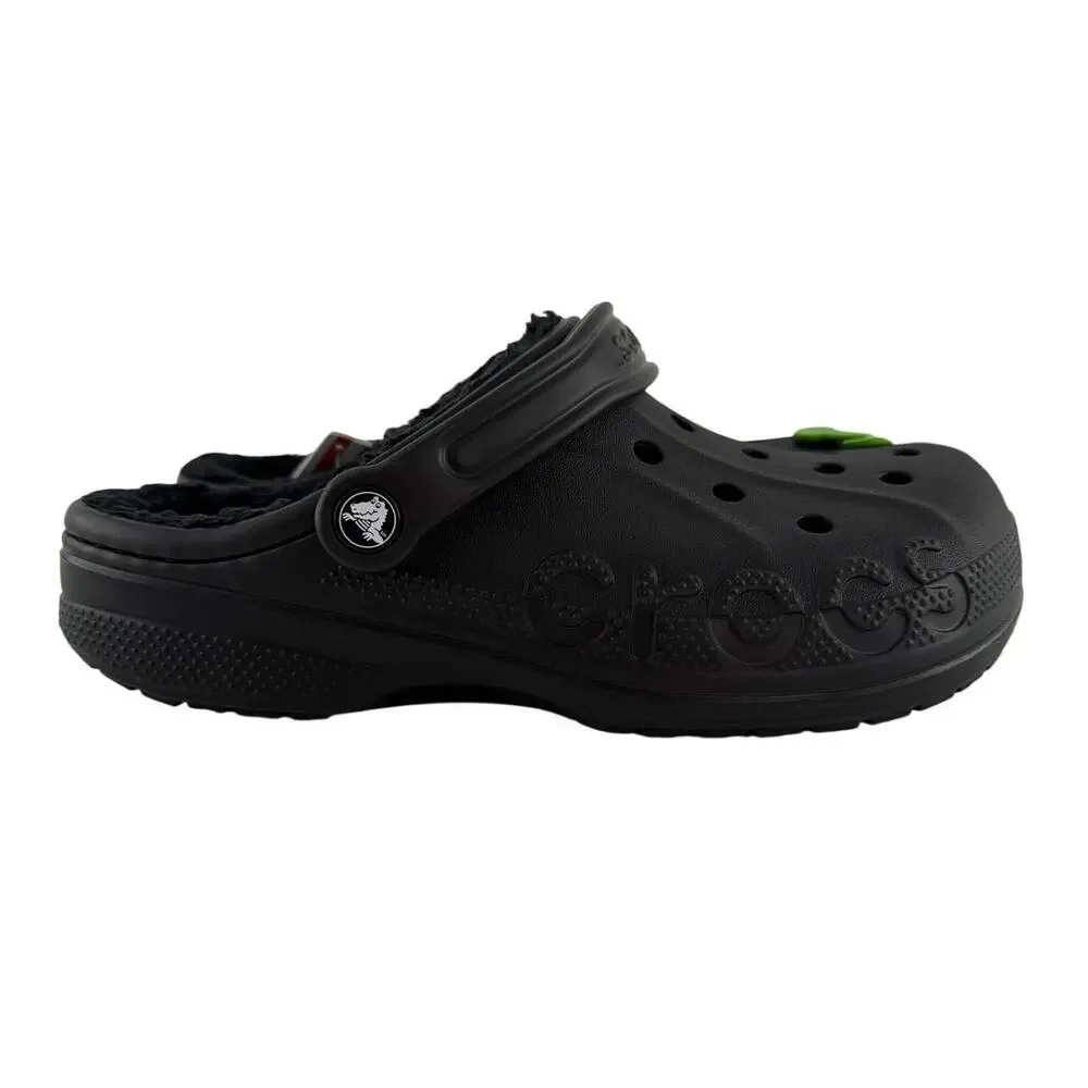 Crocs Unisex Black Baya Lined Clogs Size M's 7 W's 9